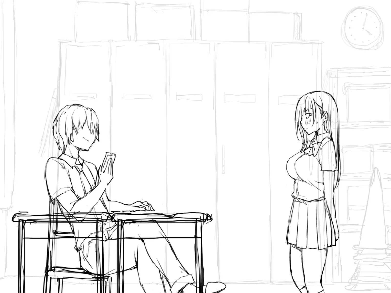 Kanojo Ga Aitsu Ni Sareta Koto_Rough Sketch